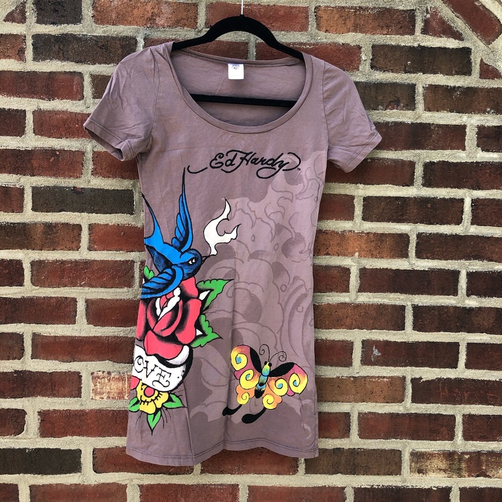 Brown Ed Hardy Top